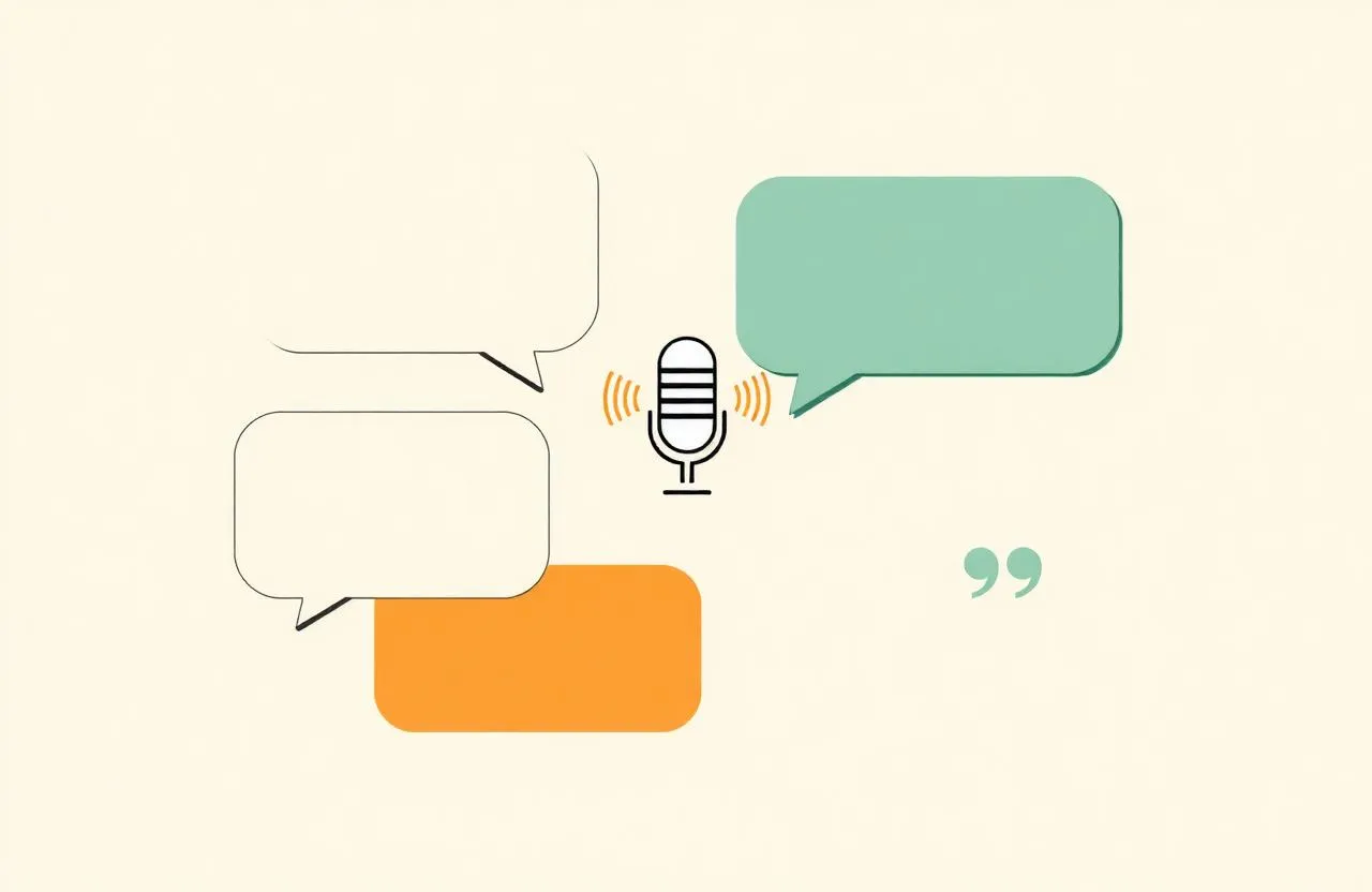 Voice assistants and AI answer cards illustration