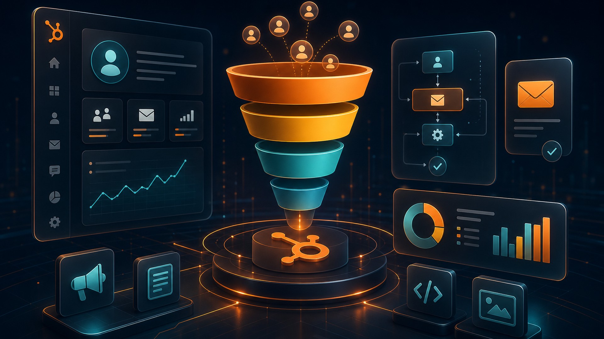 HubSpot CMS development - marketing funnel and CRM dashboard