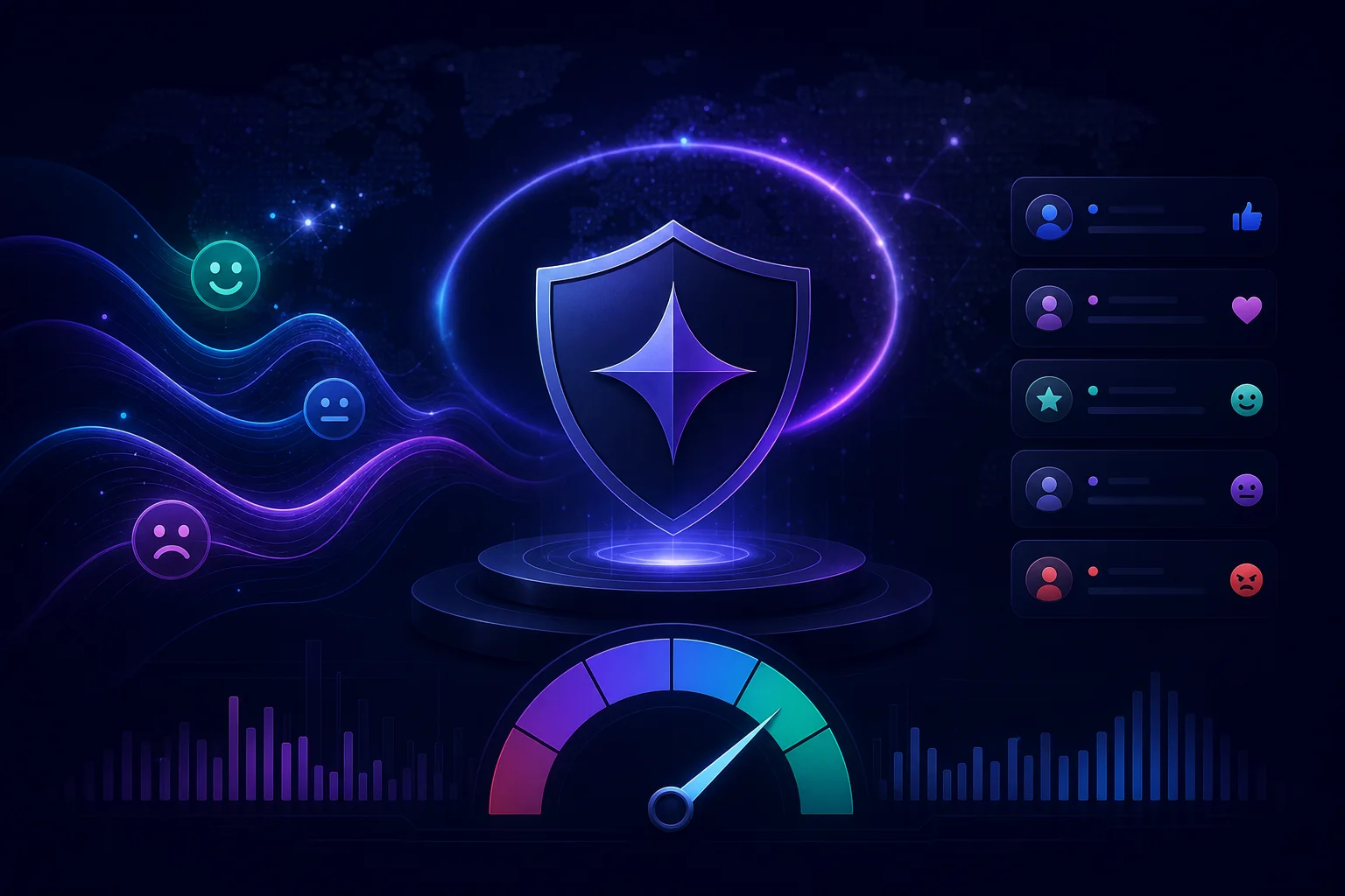 Brand reputation management strategy session with brand equity dashboards and sentiment monitoring analytics