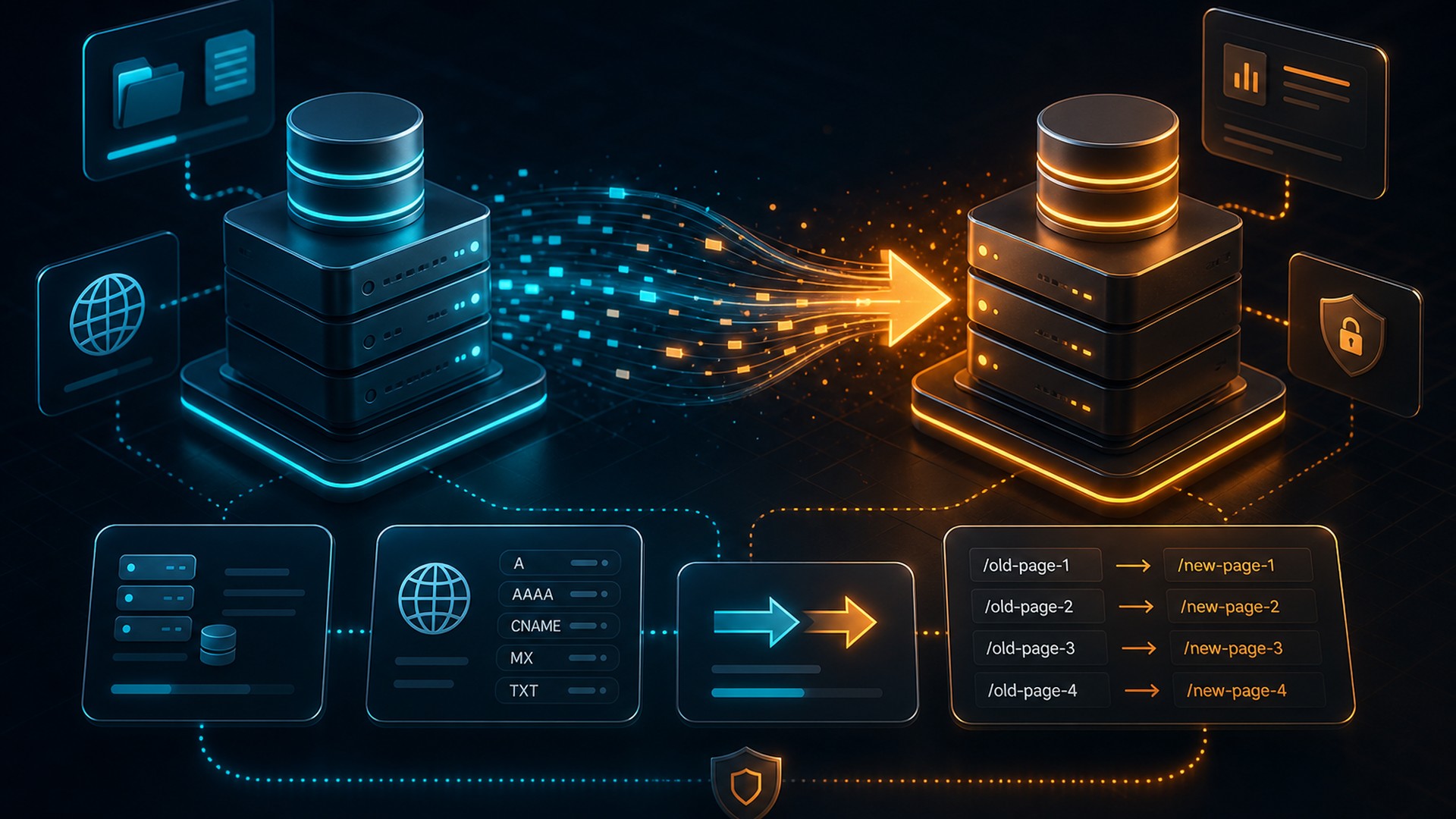 Website migration services - secure data transfer between servers