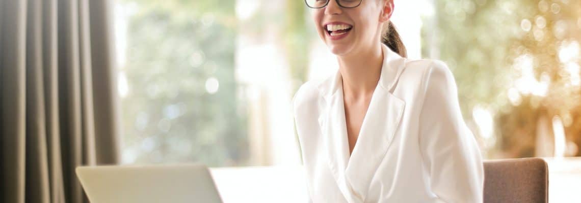 woman working on laptop